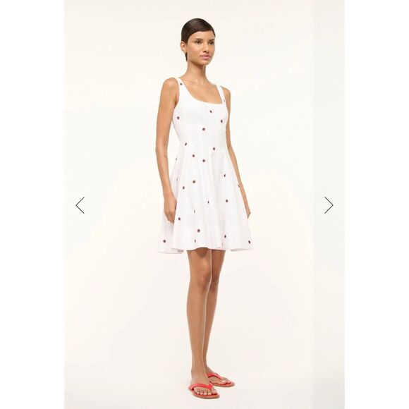 NWT STAUD MINI WELLS DRESS LADYBUGS SIZE 14 $295 - Picture 2 of 10
